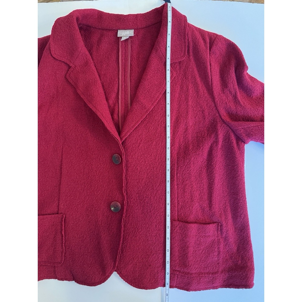 J Jill Raspberry Jacket Blazer Boiled Wool Blend Pockets Snap Front XL Fall - Picture 6 of 16